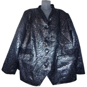 Robert Kemp Black Label Women's Button Front Blazer Size 22W BG 12